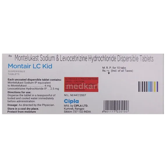 montair lc kid tablet 10's